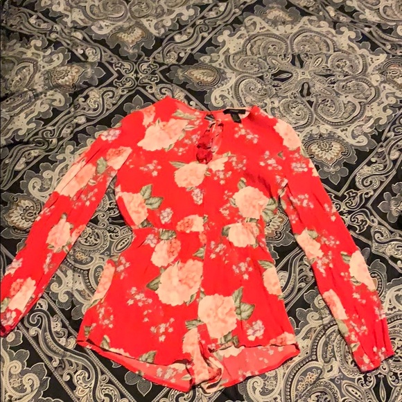 Forever 21 Dresses & Skirts - Red floral romper.